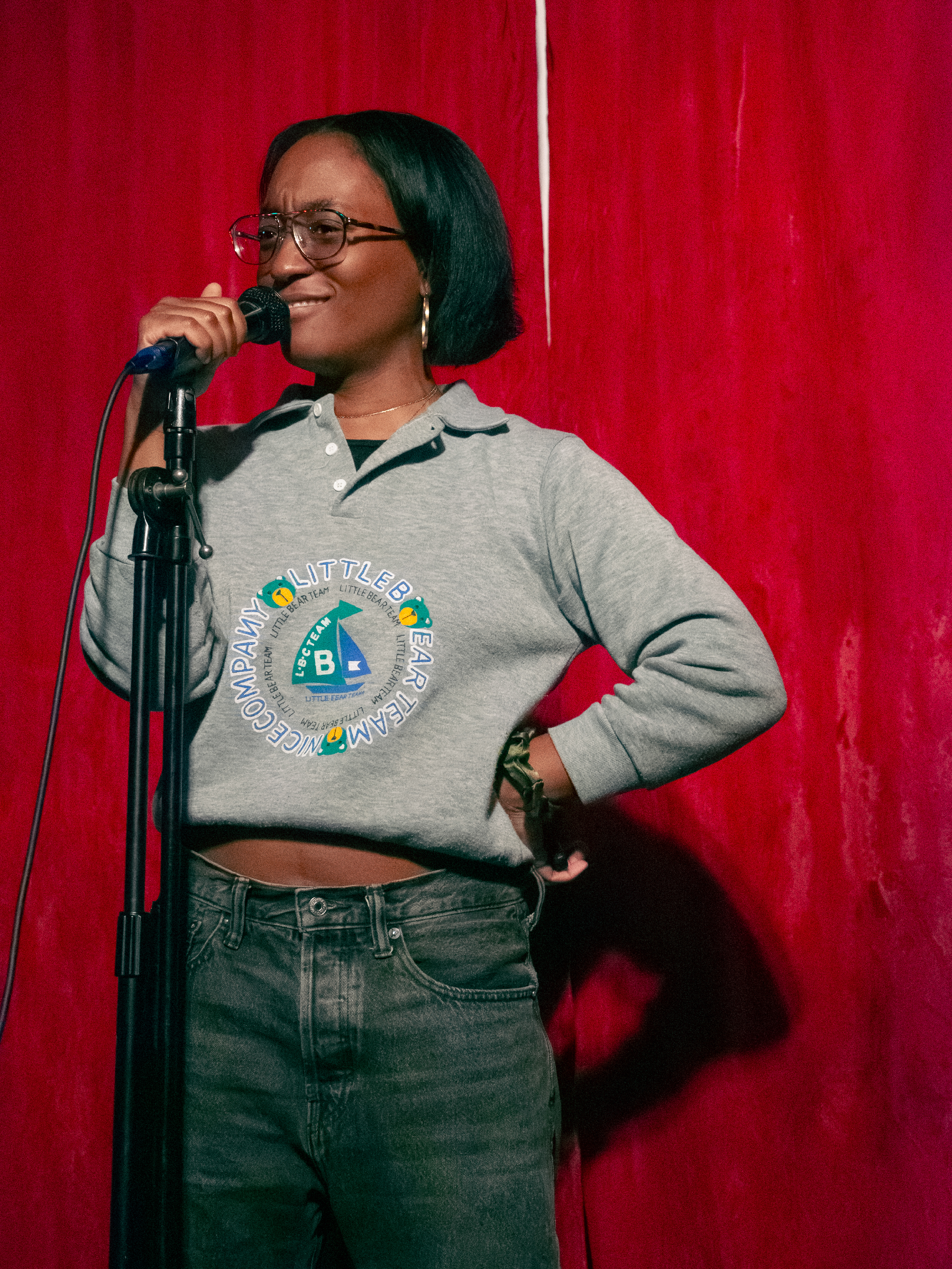 Courtney Peck makes questioning face.