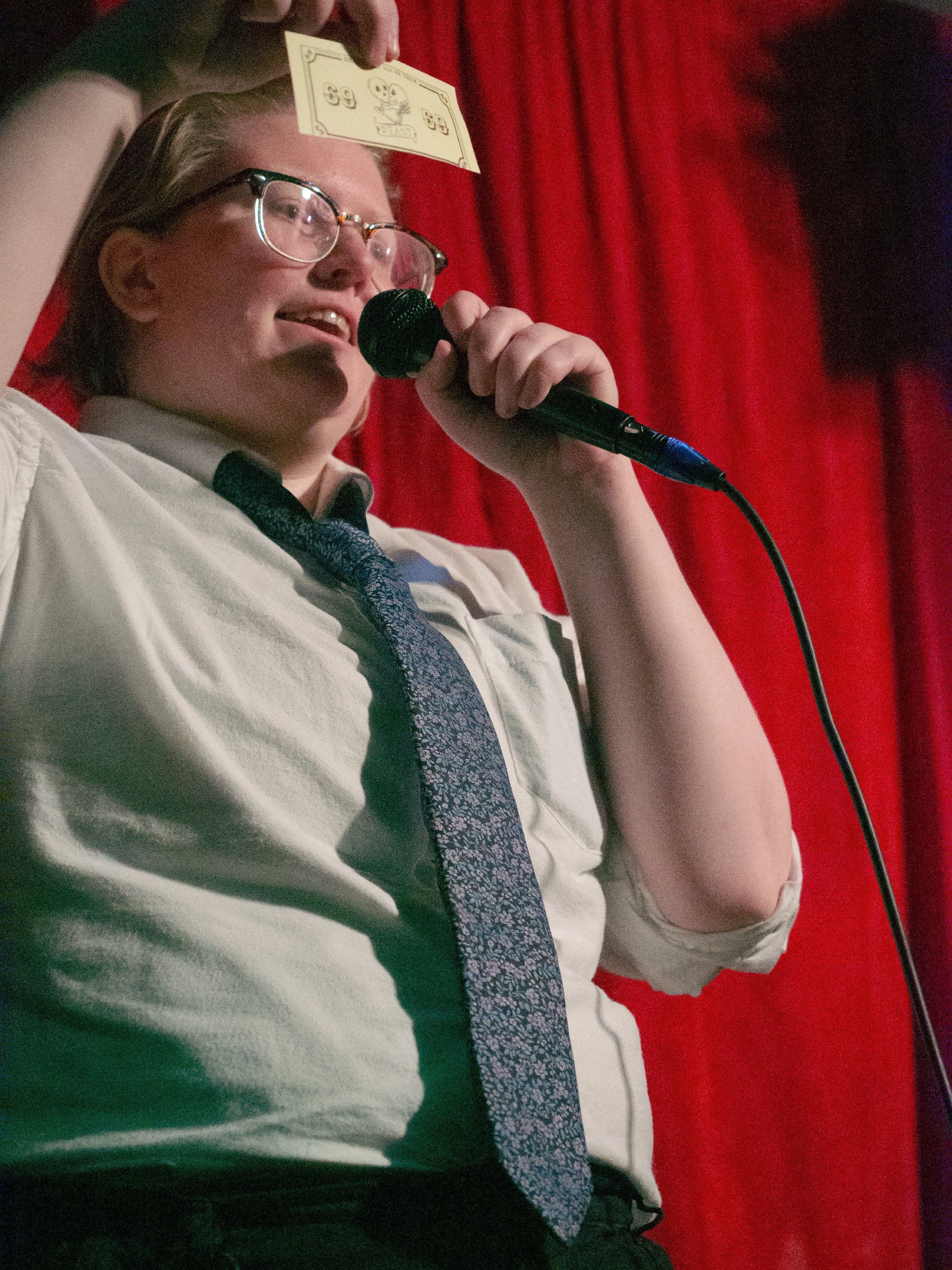 Ellie Boroughs explains the prop money.