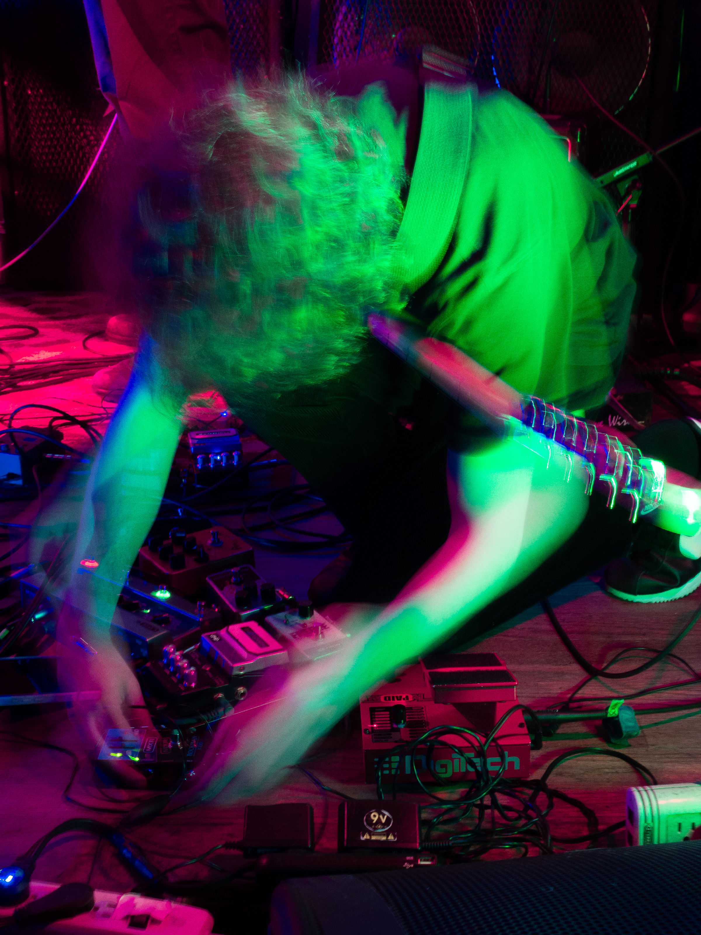 Long Exposure of Trevor at pedal board