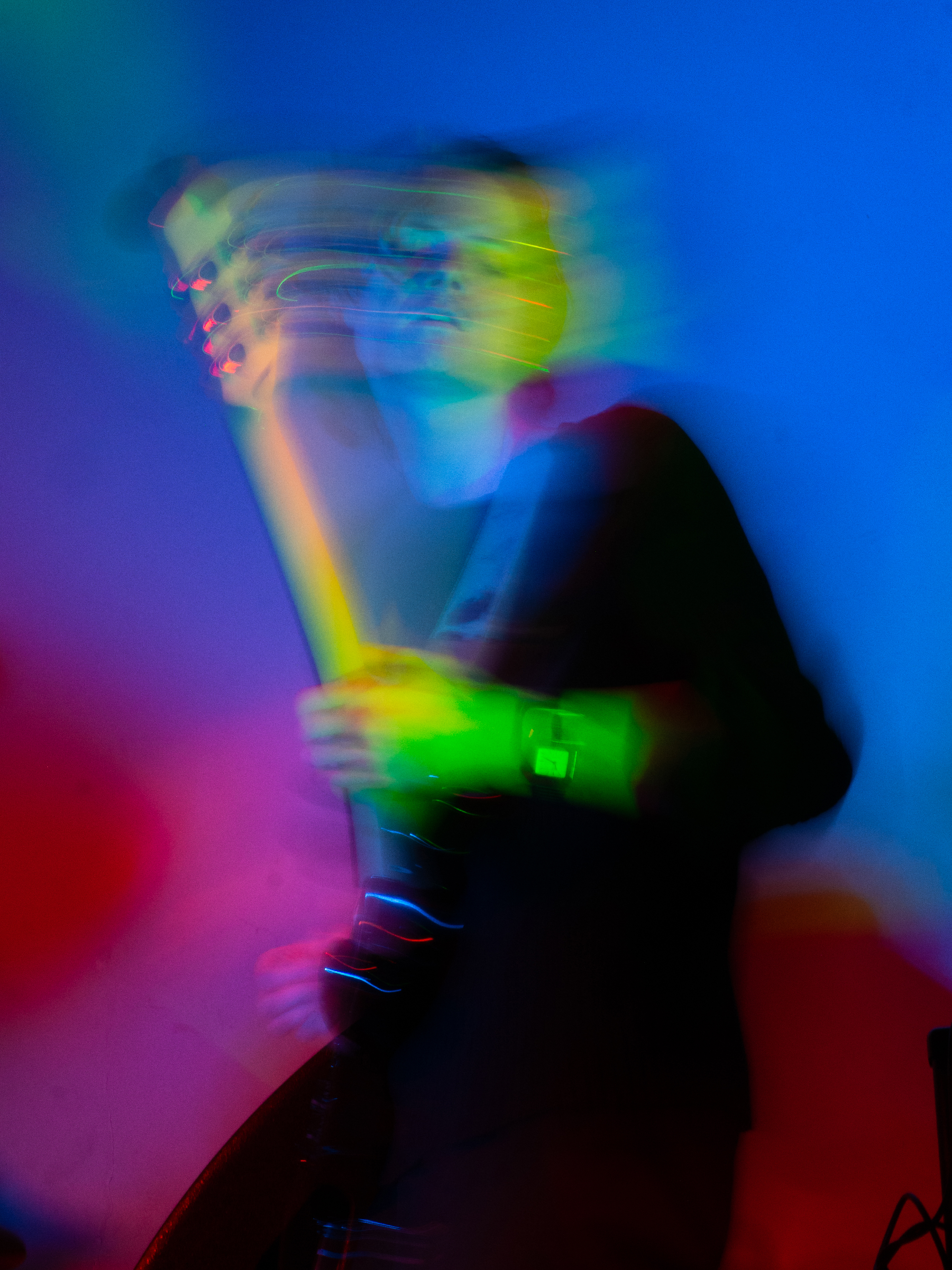 Long exposure of Ben playing guitar. This is the best photo I have taken as of Friday, June 13th, 2025!